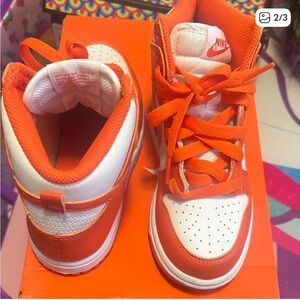 Nike Kids' Bright Orange and White Sneakers